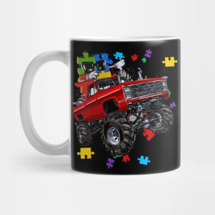 Monster Truck Autism Awareness Puzzle Piece Mug